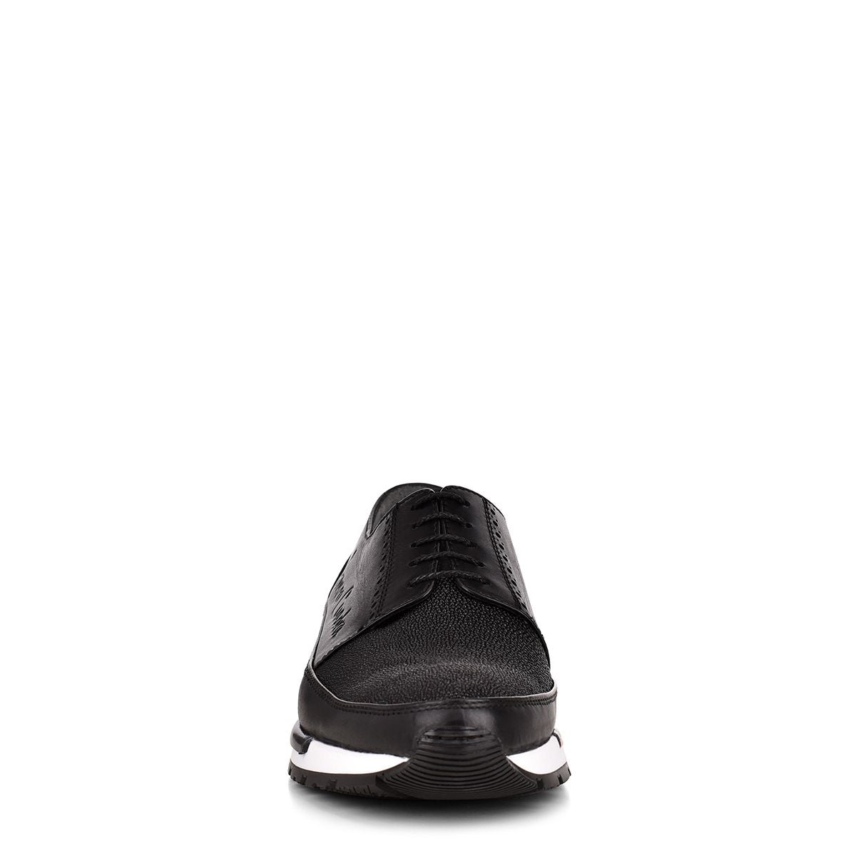 127MTTS - Cuadra black casual fashion stingray derby sneakers for men-Kuet.us