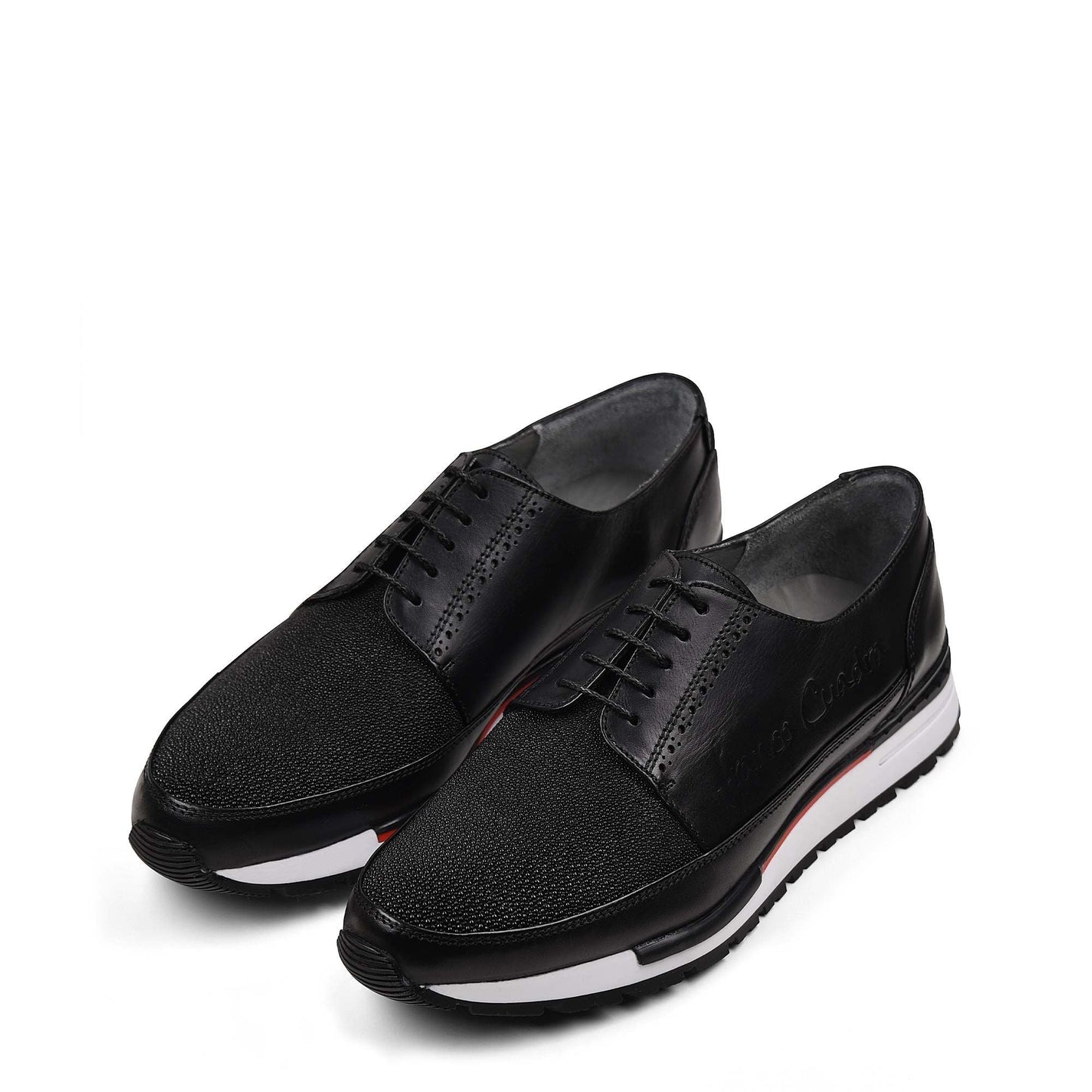 127MTTS - Cuadra black casual fashion stingray derby sneakers for men-FRANCO CUADRA-Kuet-Cuadra-Boots