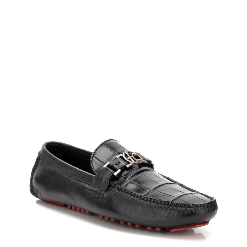 12VLPUX - Cuadra black casual fashion alligator bit driver shoes for men-Kuet.us