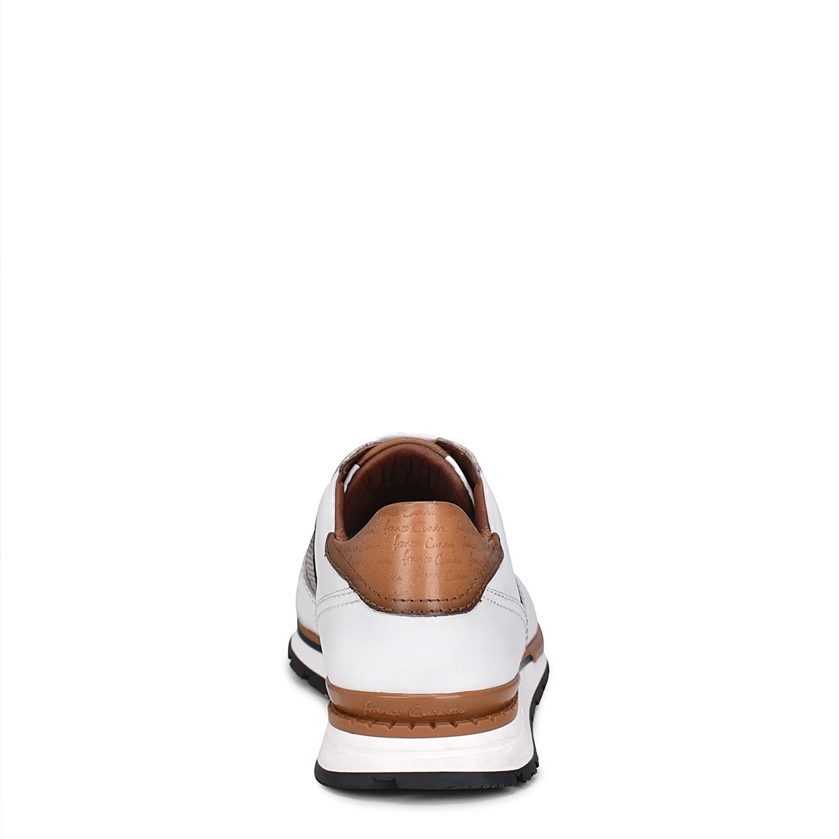 130KNTV - Cuadra white & brown casual fashion leather sneakers for men-Kuet.us