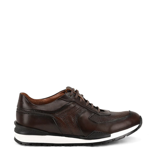132TSVN - Cuadra chocolate casual fashion deer leather derby sneakers for men-Kuet.us