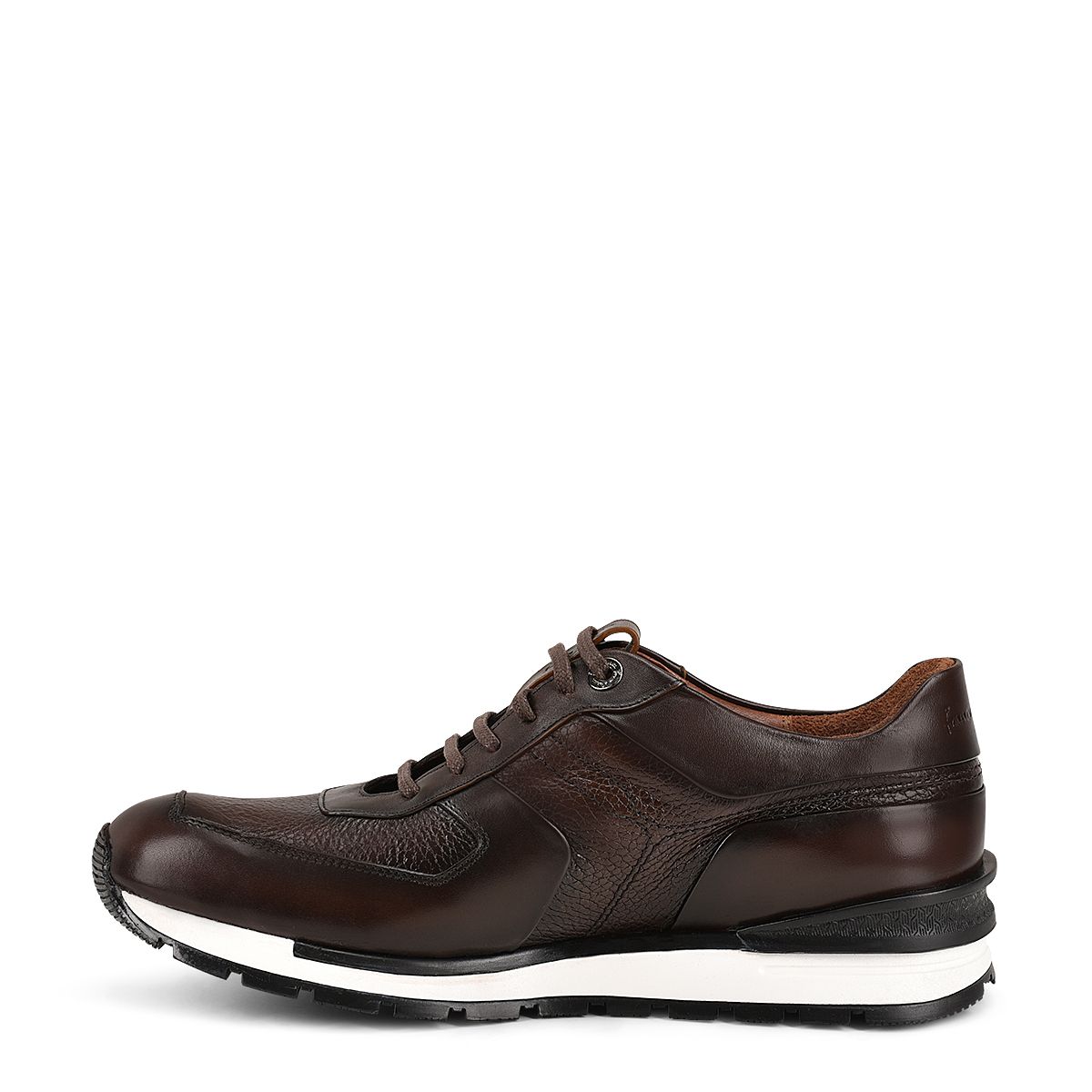 132TSVN - Cuadra chocolate casual fashion deer leather derby sneakers for men-Kuet.us