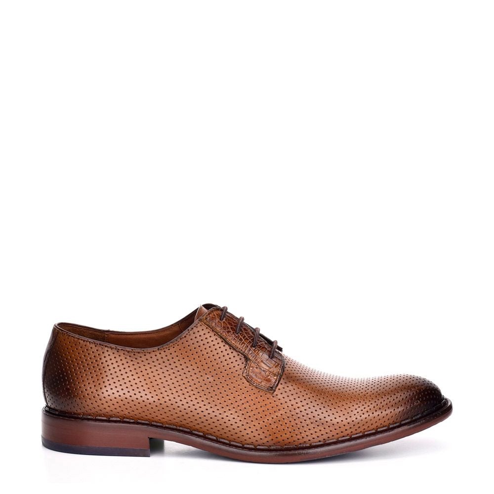 13UTSPJ - Cuadra tobacco casual perforated leather derbies for men-Kuet.us