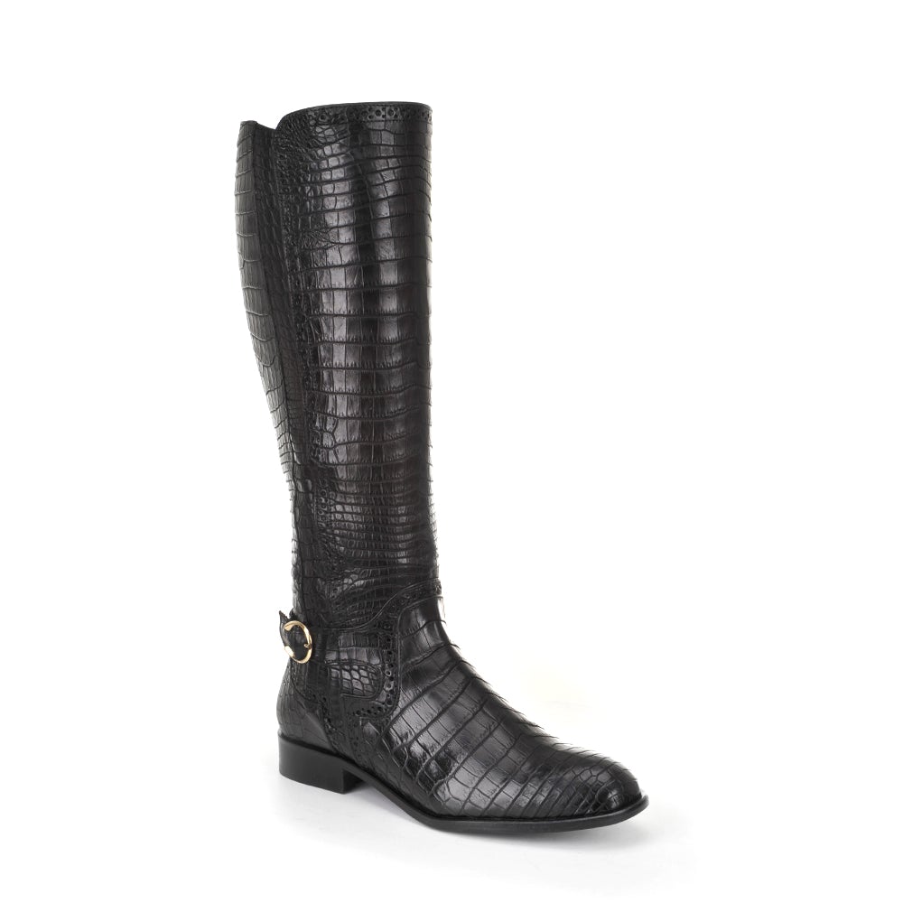 17TNPNP - Cuadra black Paris Texas Nile crocodile leather boots for women-Kuet.us