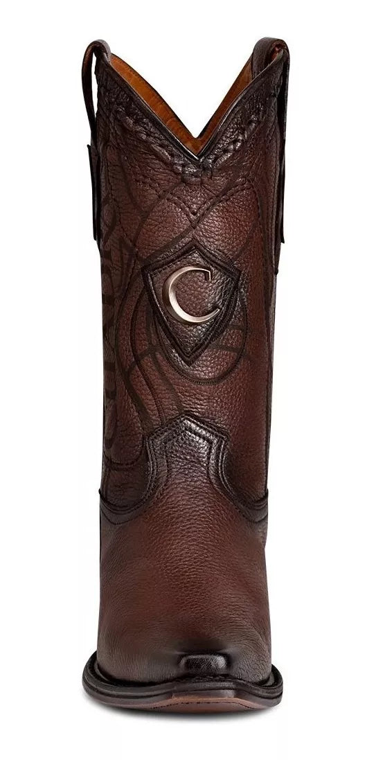 1B1NVE - Cuadra Chestnut Dress Cowboy Deer Leather Boots for Men