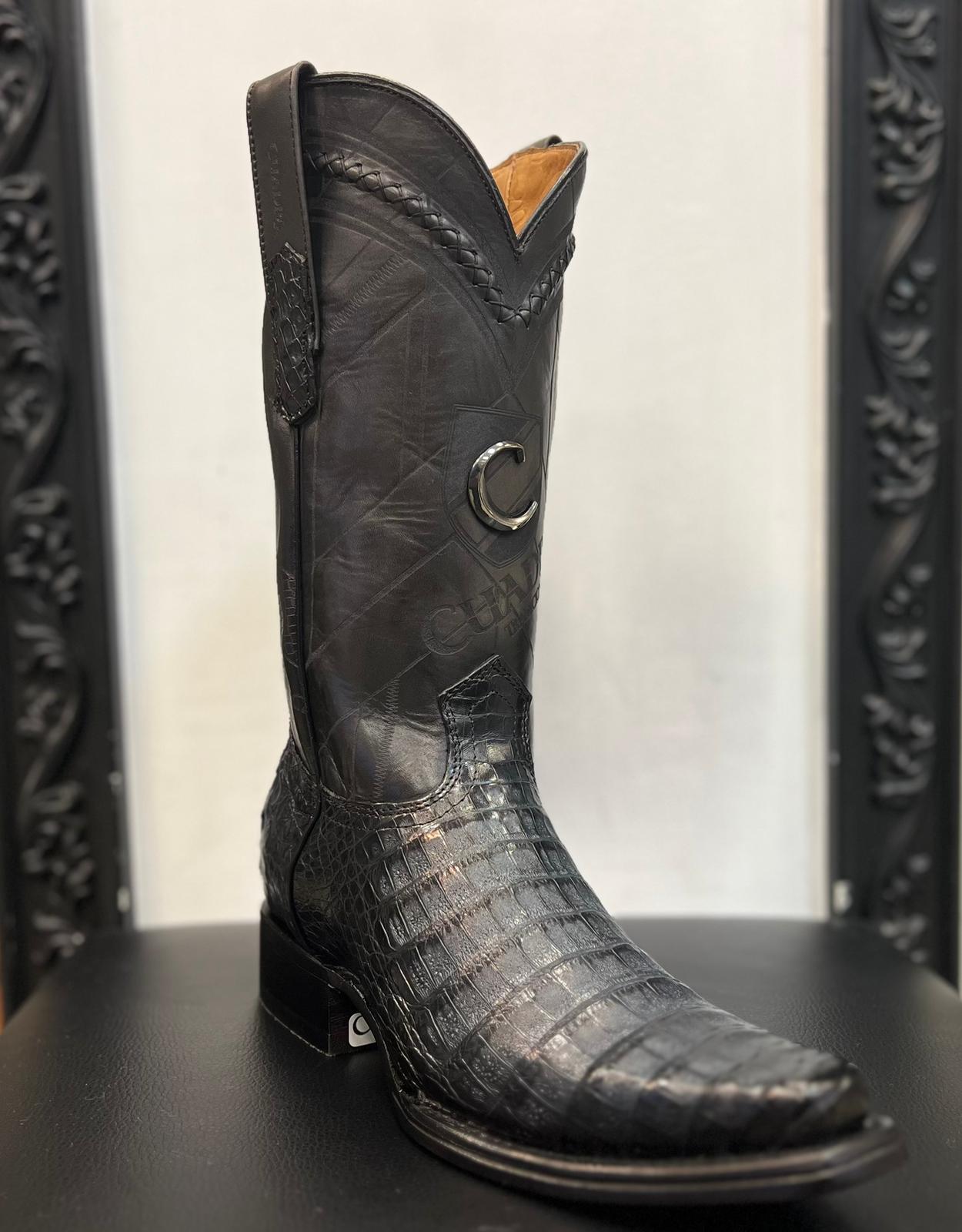 1B2FFY - Cuadra blue dress cowboy caiman leather boots for men