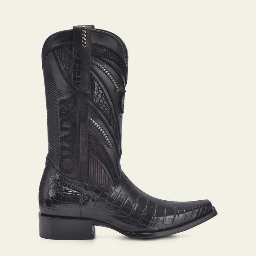 1B2RAL - Cuadra black western cowboy alligator boots for men