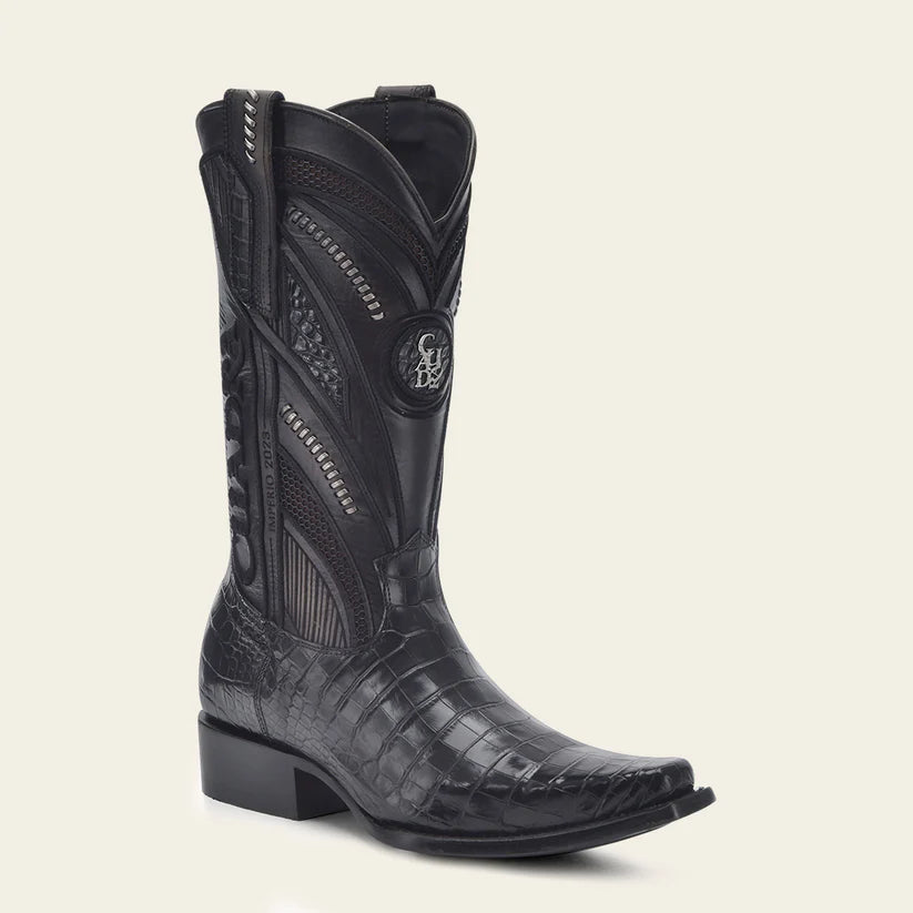 1B2RAL - Cuadra black western cowboy alligator boots for men