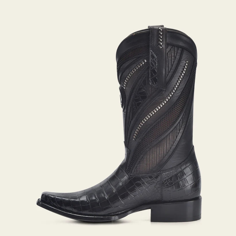 1B2RAL - Cuadra black western cowboy alligator boots for men