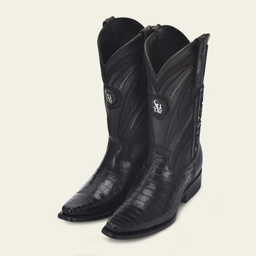 1B2RAL - Cuadra black western cowboy alligator boots for men