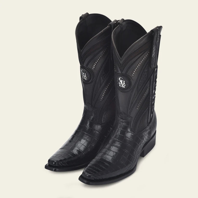 1B2RAL - Cuadra black western cowboy alligator leather boots for men