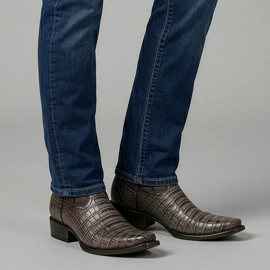 1BT0FY - Cuadra gray dress cowboy caiman boots for men