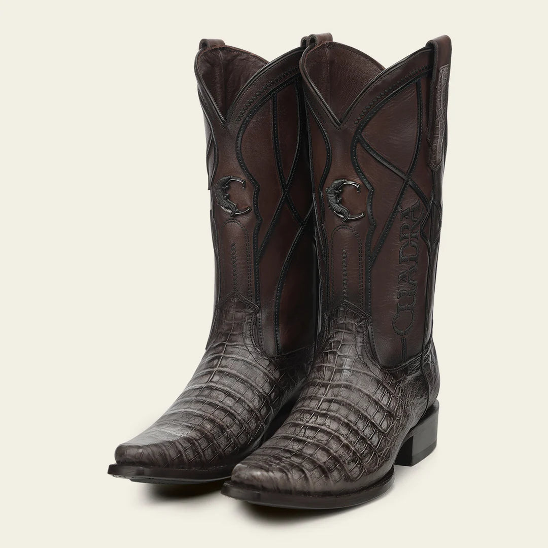 1BT0FY - Cuadra gray dress cowboy caiman leather boots for men