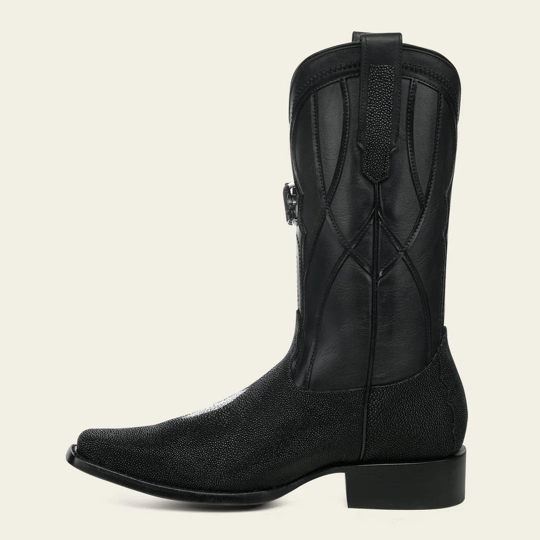 1BT0MA - Cuadra Black Casual Cowboy Stingray Boots for Men