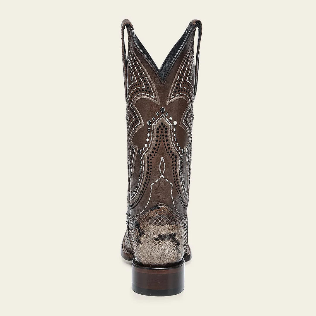 1F3VPM - Cuadra brown western python skin rodeo boot for woman