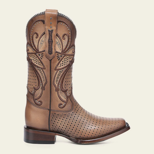 1F3WRS - Cuadra honey western cowhide leather rodeo boot for woman