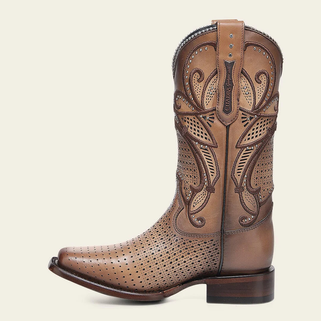 1F3WRS - Cuadra honey western cowhide leather rodeo boot for woman