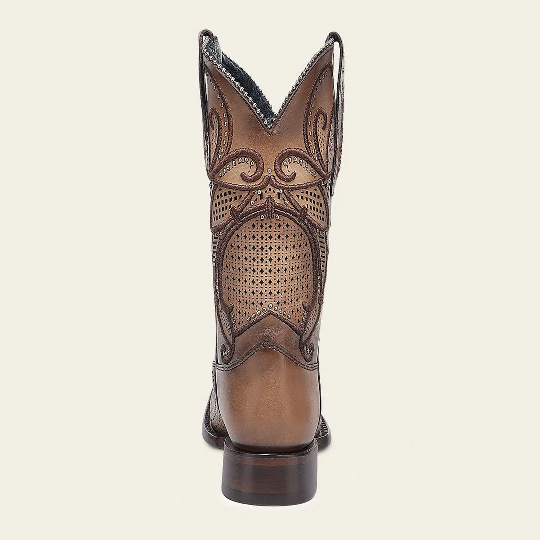 1F3WRS - Cuadra honey western cowhide leather rodeo boot for woman