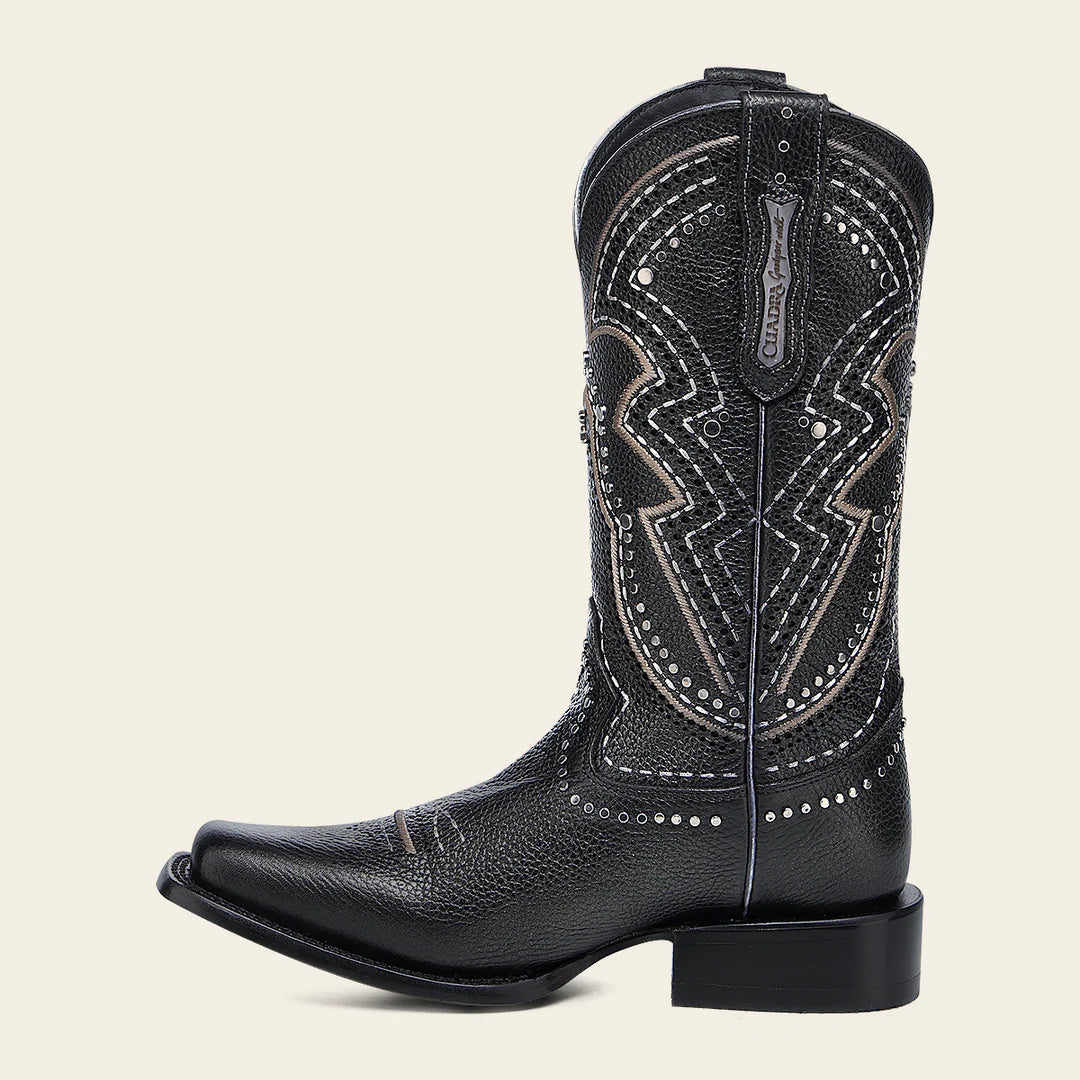 1F3XRS - Cuadra black western cowhide leather rodeo boot for woman