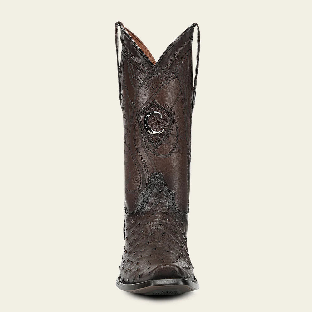 1J1NA1 - Cuadra Chocolate Dress Cowboy Ostrich Leather Boots for Men