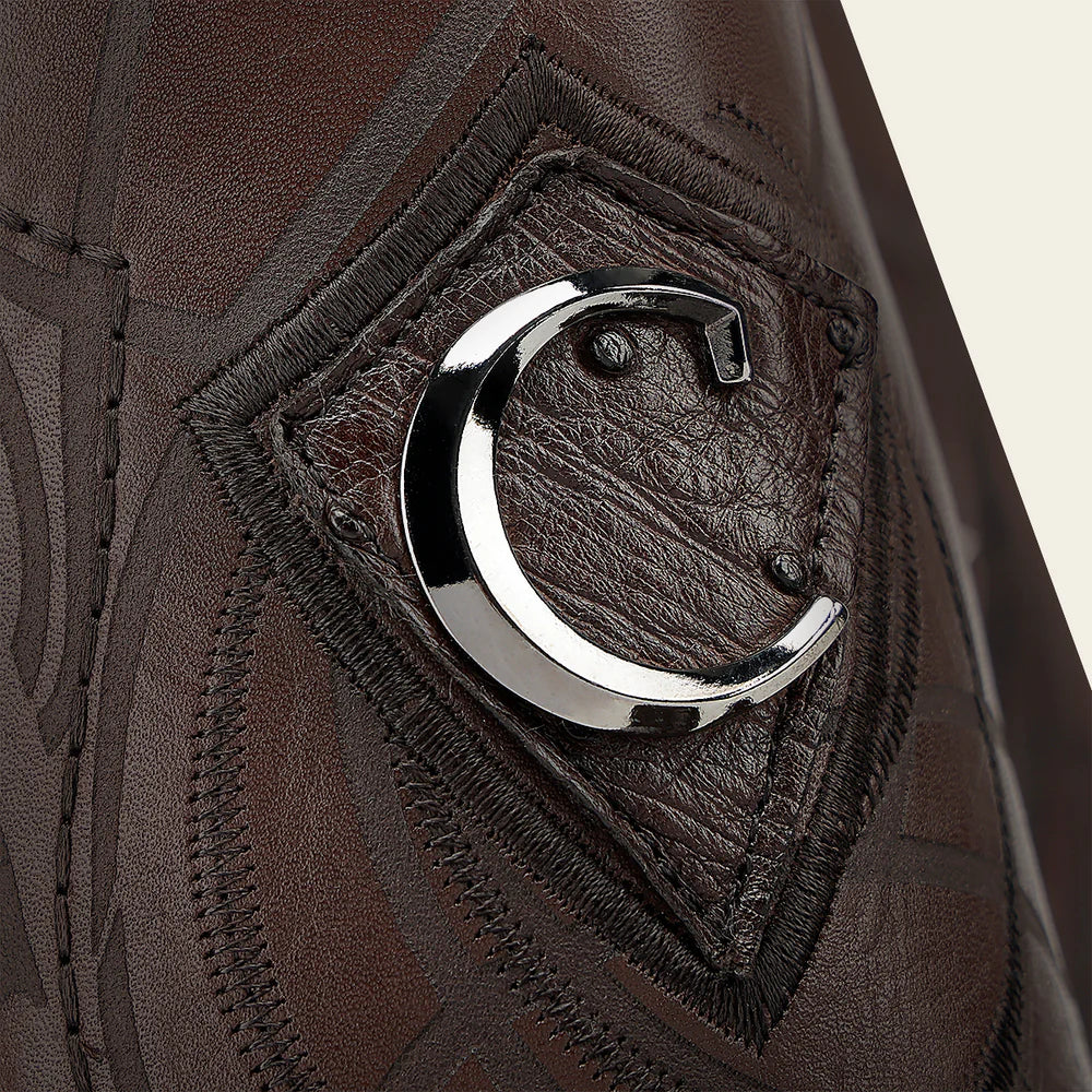 1J1NA1 - Cuadra Chocolate Dress Cowboy Ostrich Leather Boots for Men