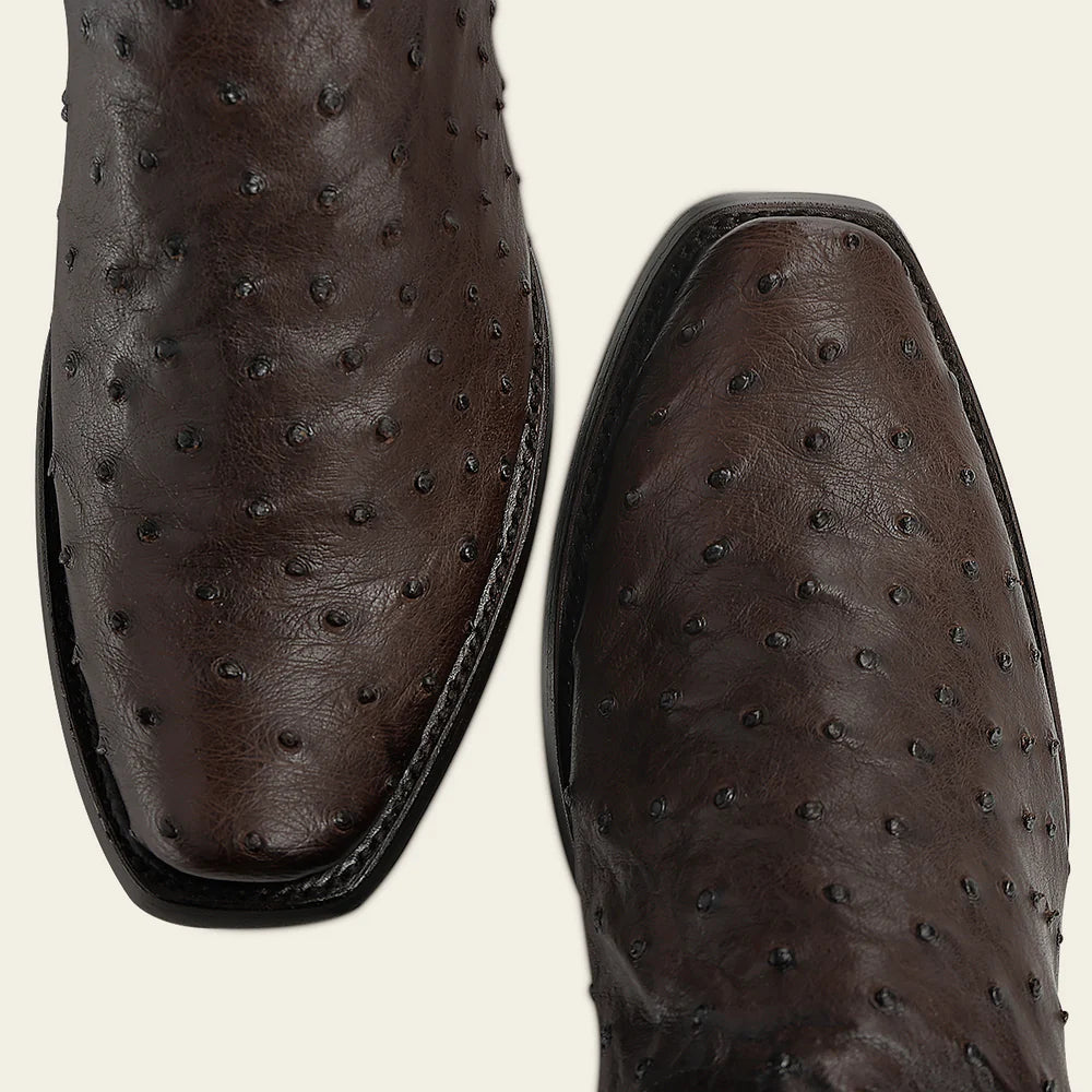 1J1NA1 - Cuadra Chocolate Dress Cowboy Ostrich Leather Boots for Men