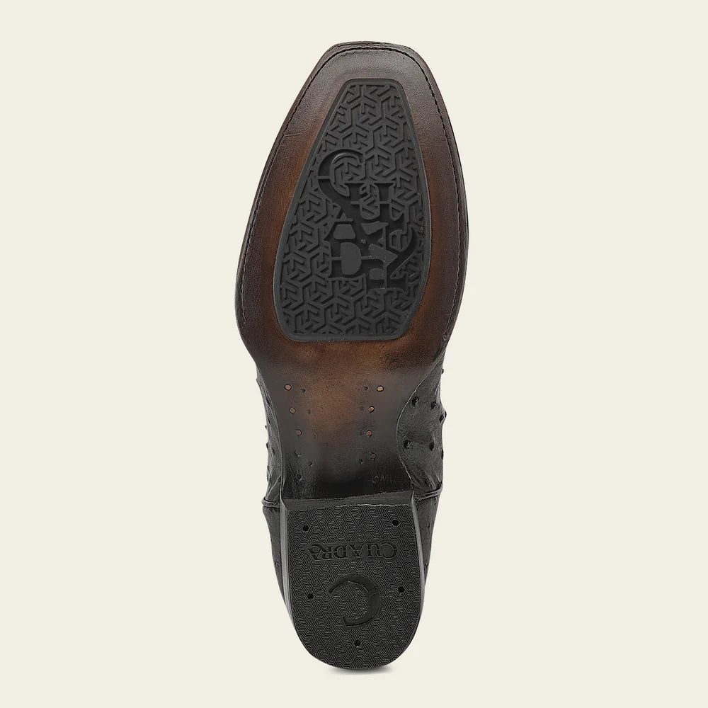 1J1NA1 - Cuadra Chocolate Dress Cowboy Ostrich Leather Boots for Men
