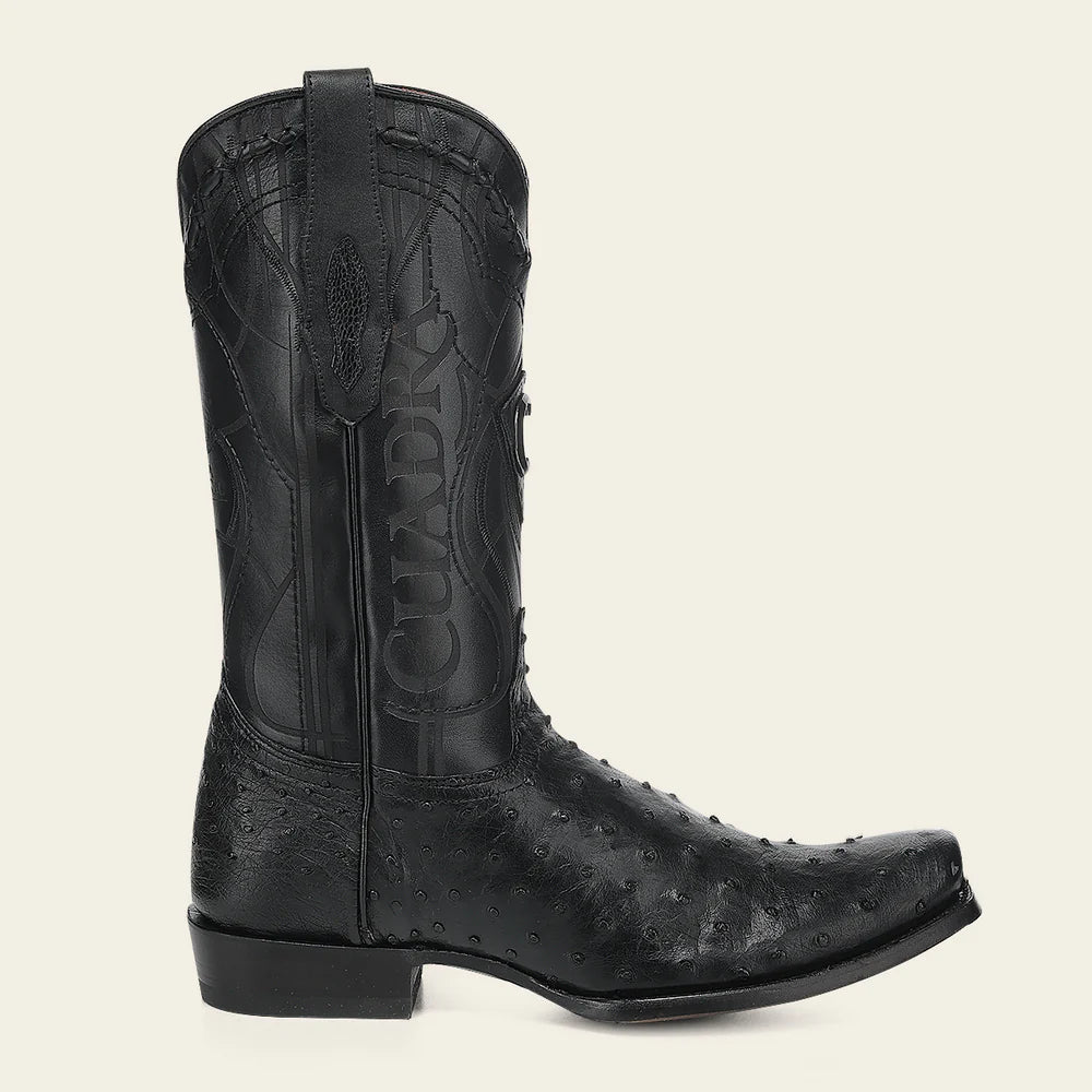1J1NA1 - Cuadra black dress cowboy ostrich leather boots for men