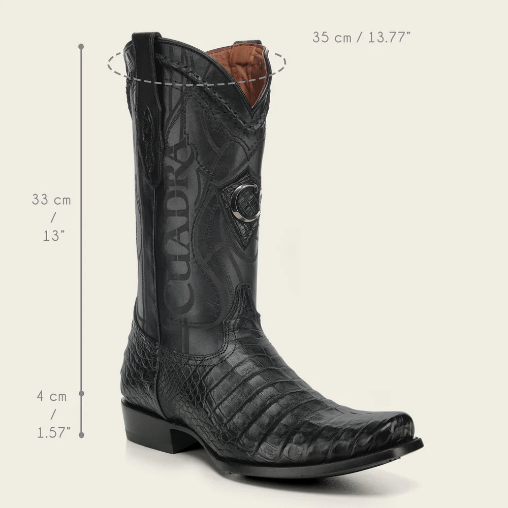1J1NFY - Cuadra black dress cowboy caiman boots for men