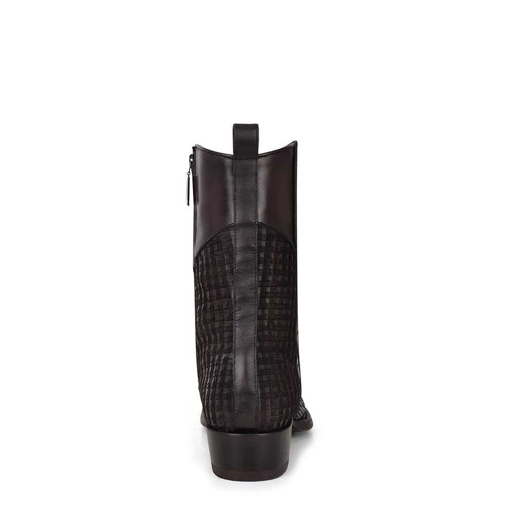 1J2DPH - Cuadra black casual cowboy python skin zip ankle boots for men-Kuet.us