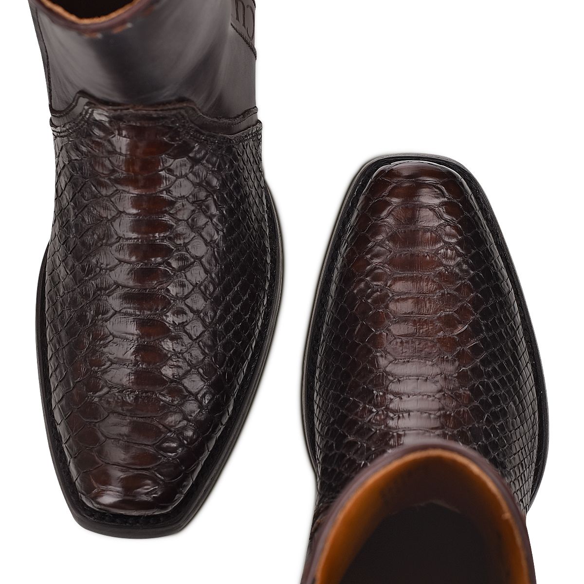 1J2DPH - Cuadra black casual cowboy python skin zip ankle boots for men-Kuet.us
