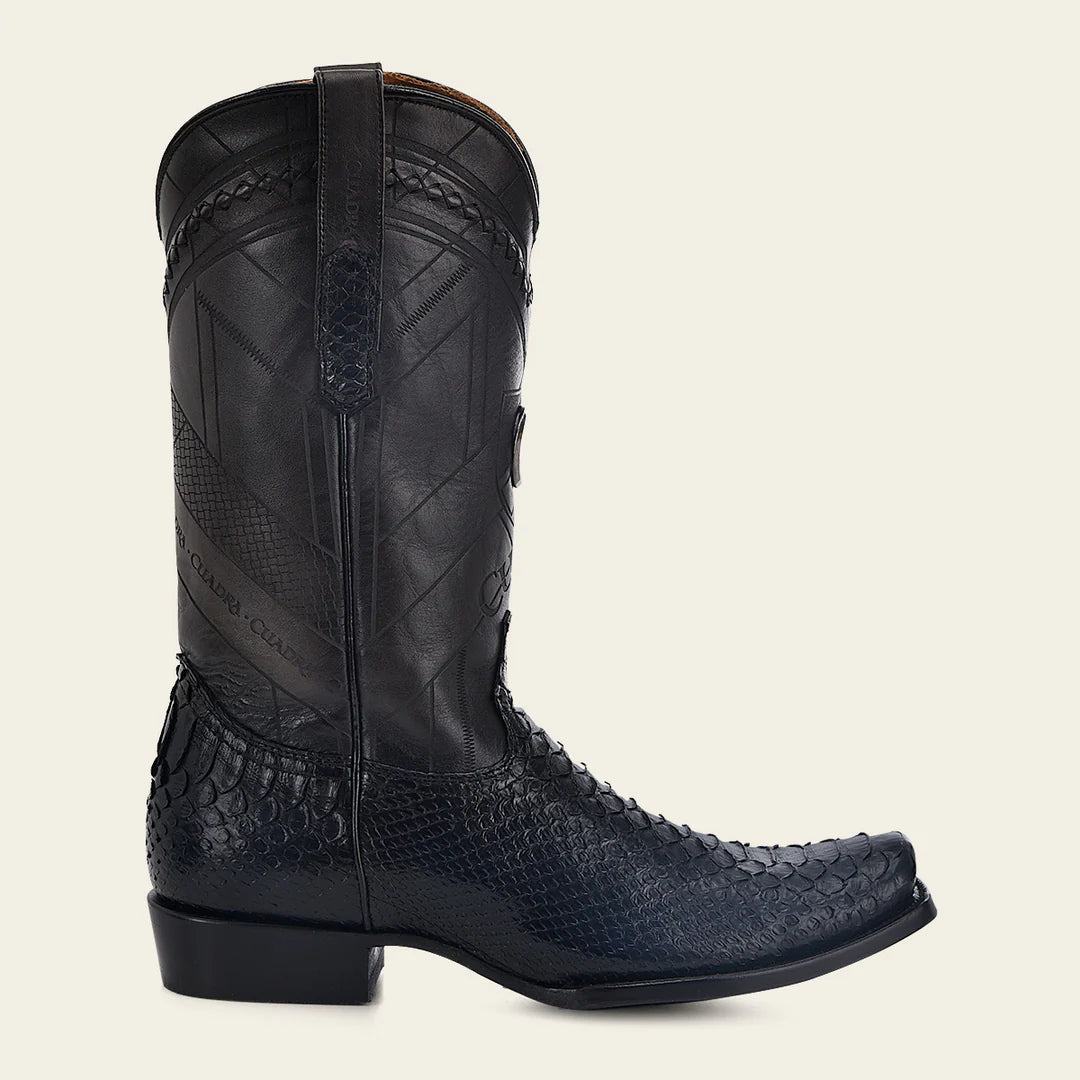 1J2FPH - Cuadra Blue Dress Cowboy Python Leather Boots for Men