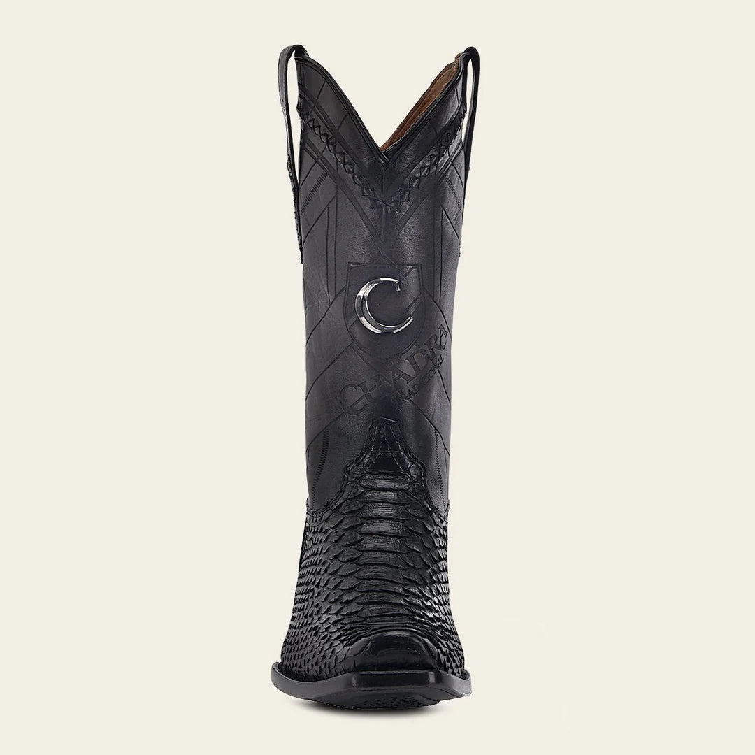1J2FPH - Cuadra Blue Dress Cowboy Python Leather Boots for Men