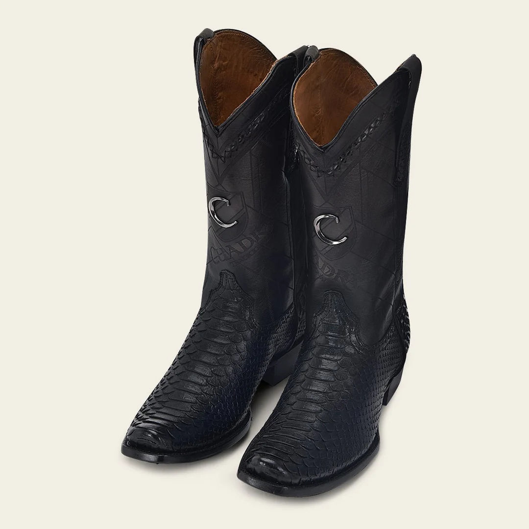 1J2FPH - Cuadra Blue Dress Cowboy Python Leather Boots for Men