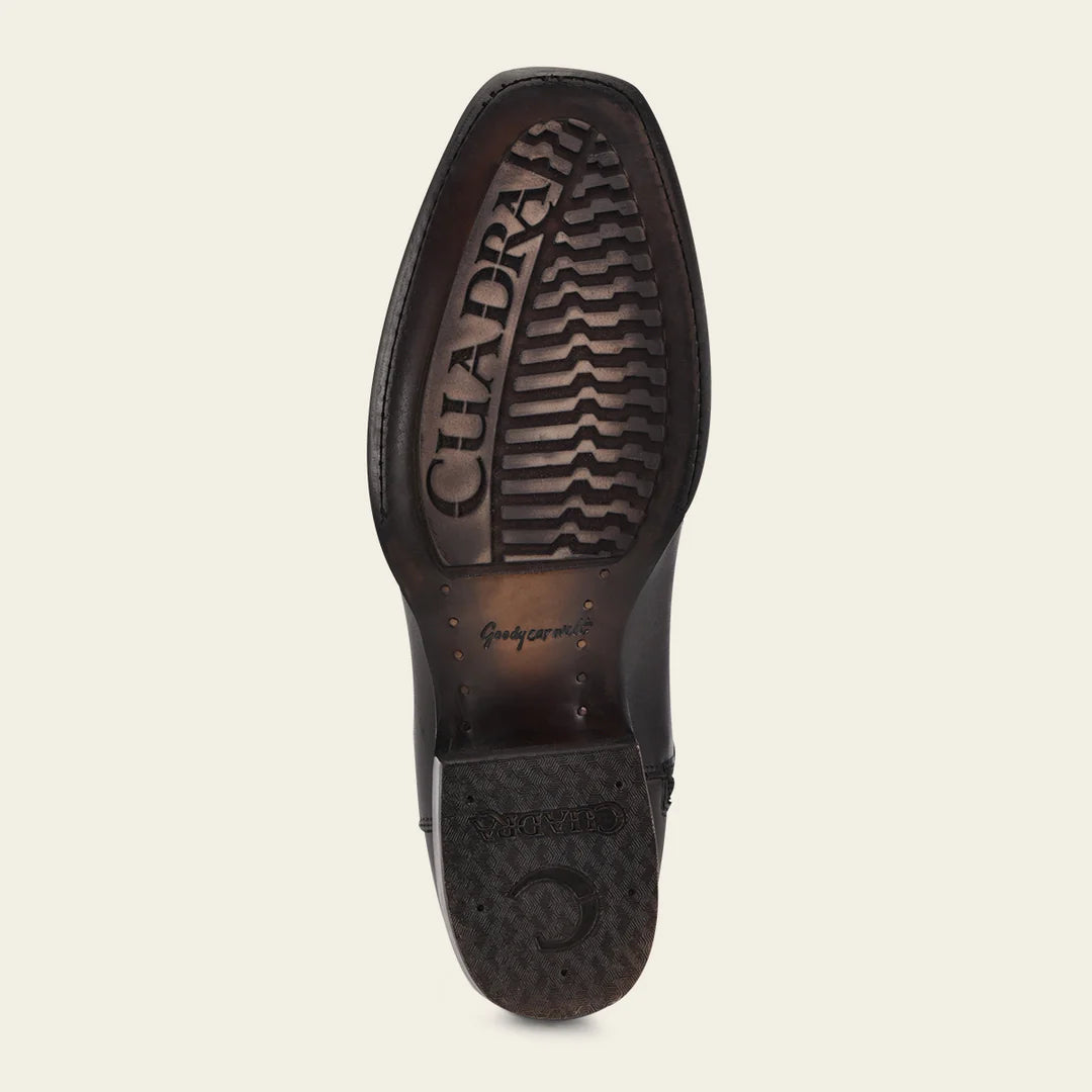 1J2KMA - Cuadra Black Dress Cowboy Stingray Leather Zip Ankle Boots