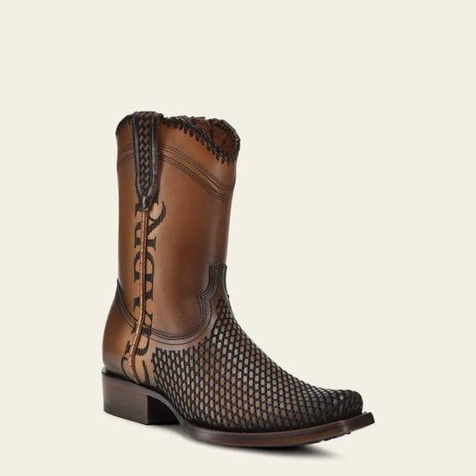 Cuadra honey casual cowboy cowhide Chelsea ankle boots for men
