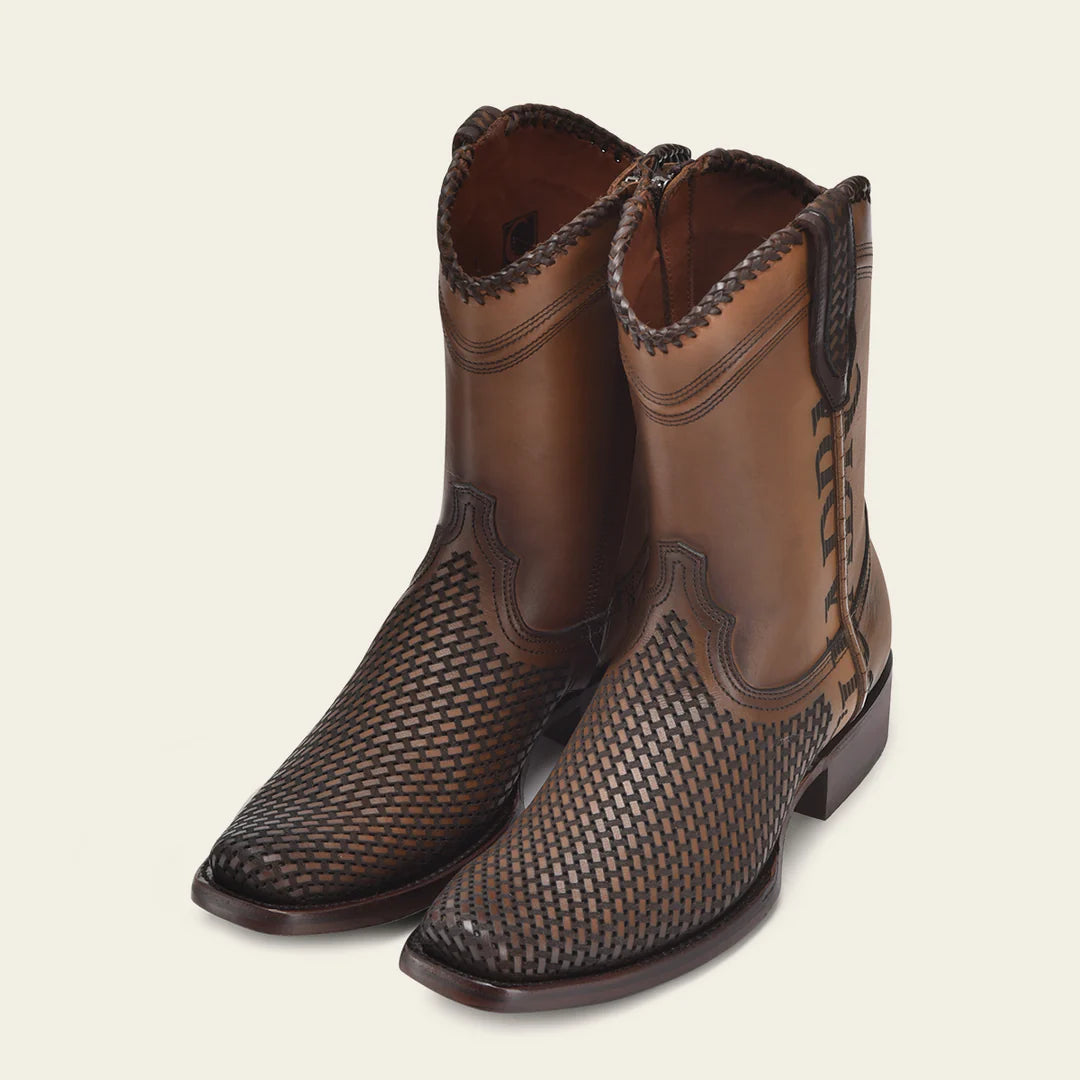 Cuadra honey casual cowboy cowhide Chelsea ankle boots for men