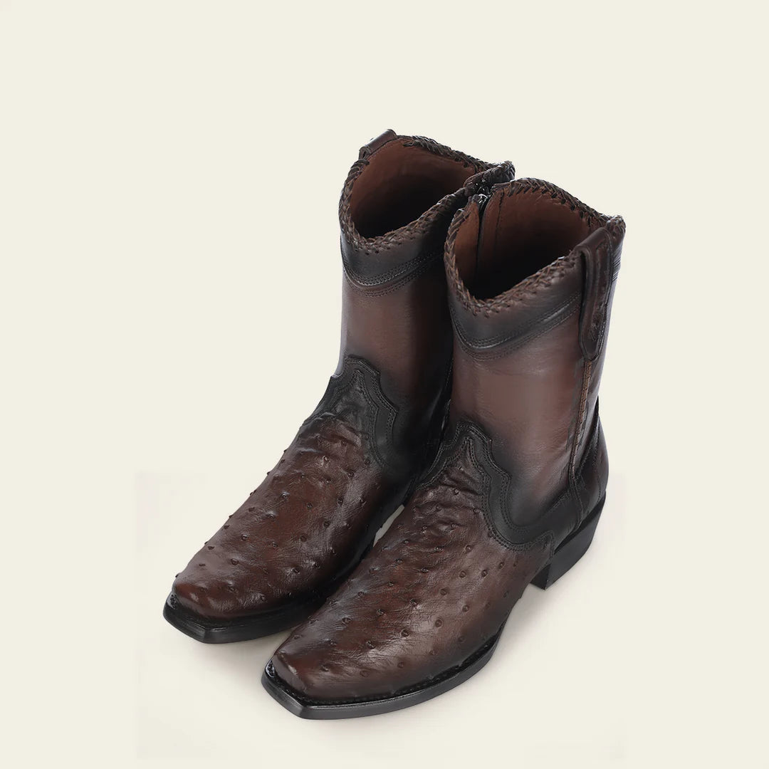 1J3DA1 - Cuadra chocolate dress cowboy ostrich leather boots for men