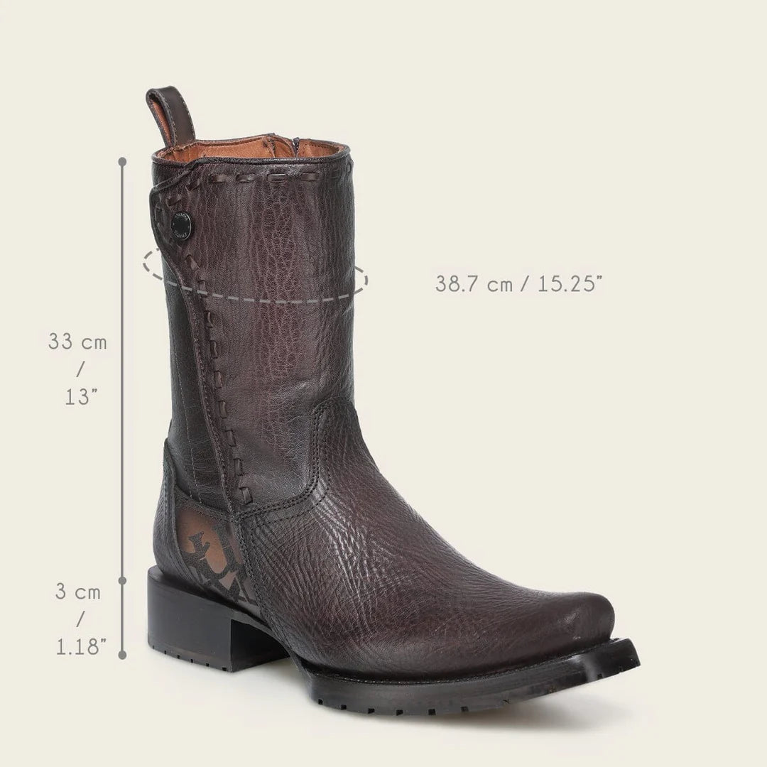 1J3NRS - Cuadra Chocolate Dress Cowboy Cowhide Leather Boots for Men
