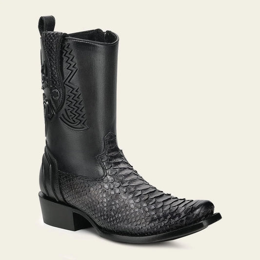 1J3TPH - Cuadra Gray Western Cowboy Python Skin Boots for Men