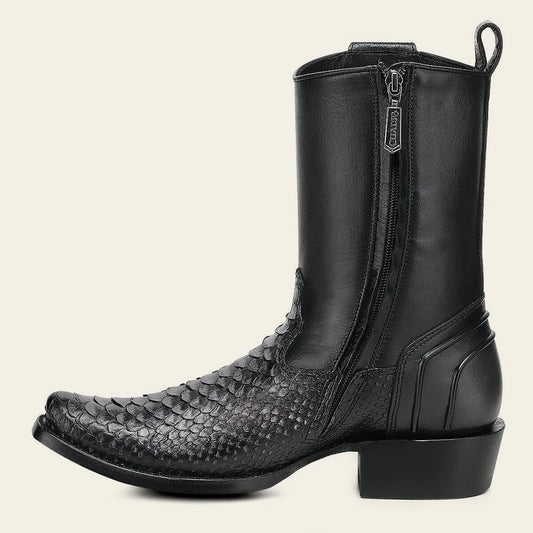 1J3TPH - Cuadra Gray Western Cowboy Python Skin Boots for Men