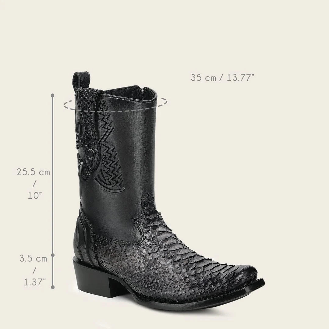 1J3TPH - Cuadra Gray Western Cowboy Python Skin Boots for Men