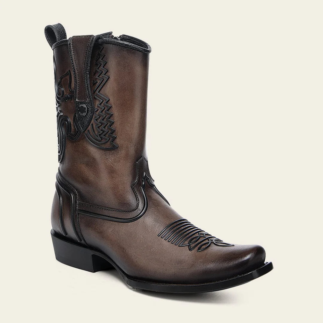 1J3VRS - Cuadra Brown Dress Cowboy Cowhide Leather Boots for Men