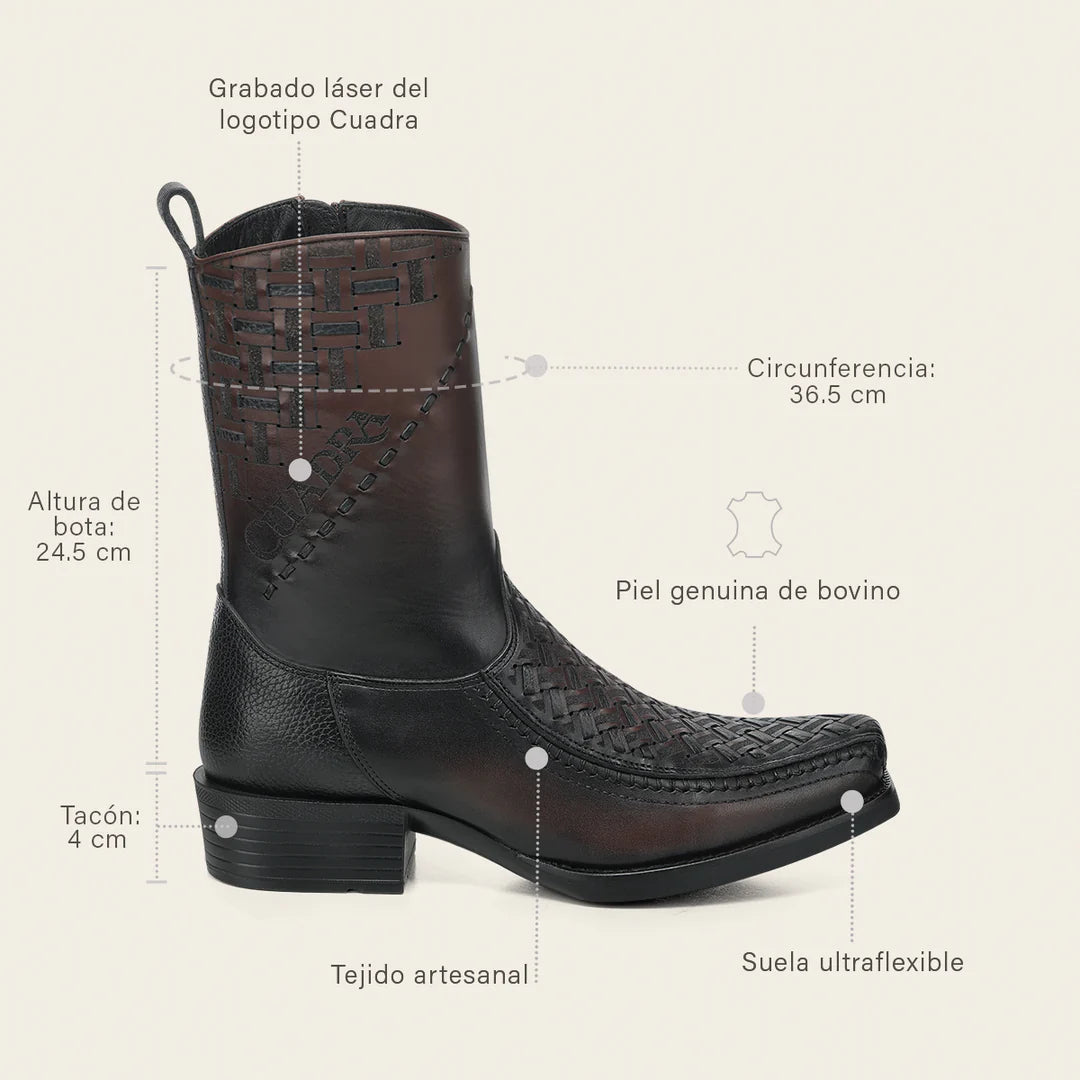 1J3WRS - Cuadra Chocolate Dress Cowboy Cowhide Leather Boots for Men