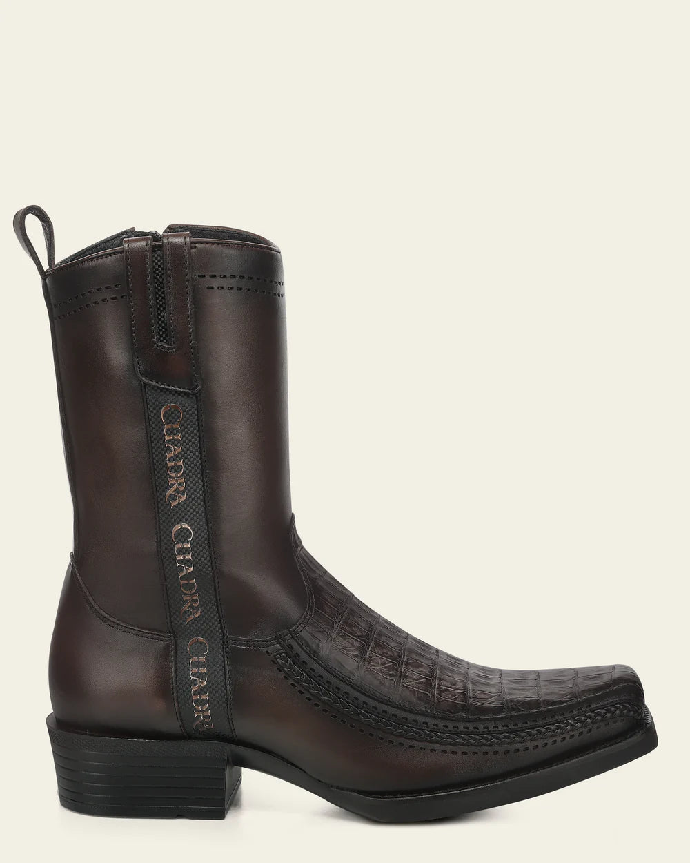 1J4JFY - Cuadra Gray Dress Cowboy Fuscus Zip Ankle Boots for Men