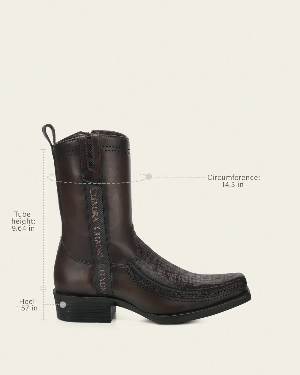 1J4JFY - Cuadra Gray Dress Cowboy Fuscus Zip Ankle Boots for Men
