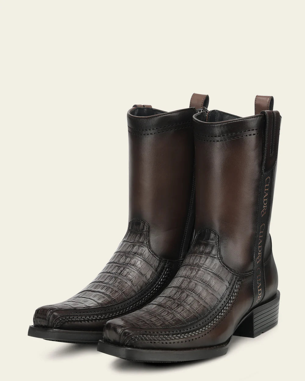 1J4JFY - Cuadra Gray Dress Cowboy Fuscus Zip Ankle Boots for Men