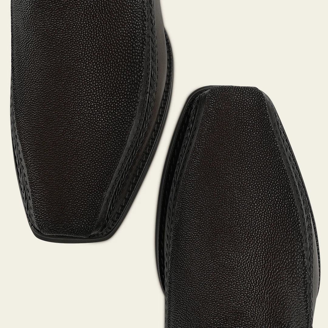 1J4JMA - Cuadra Chocolate Dress Cowboy Stingray Leather Zip Ankle