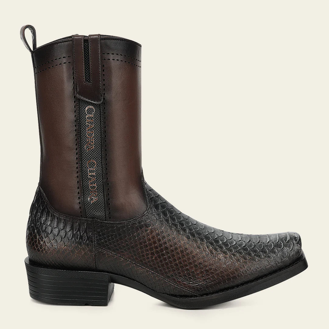 1J4KPH - Cuadra Chocolate Western Cowboy Python Skin Boots for Men