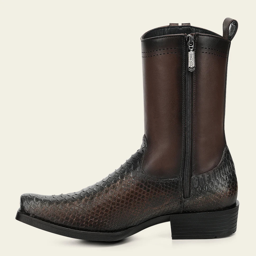 1J4KPH - Cuadra chocolate western cowboy python skin boots for men